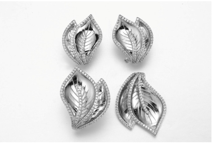 Leaf Shaped Earring Purple diamondearrings AAA+ 925 Sterling Silver Gemstone Earrings for women