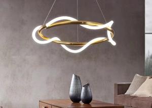 China Manufacturer modern interior design pendant lighting rope gold metal hanging ceiling lamps creative led chandelier wholesale