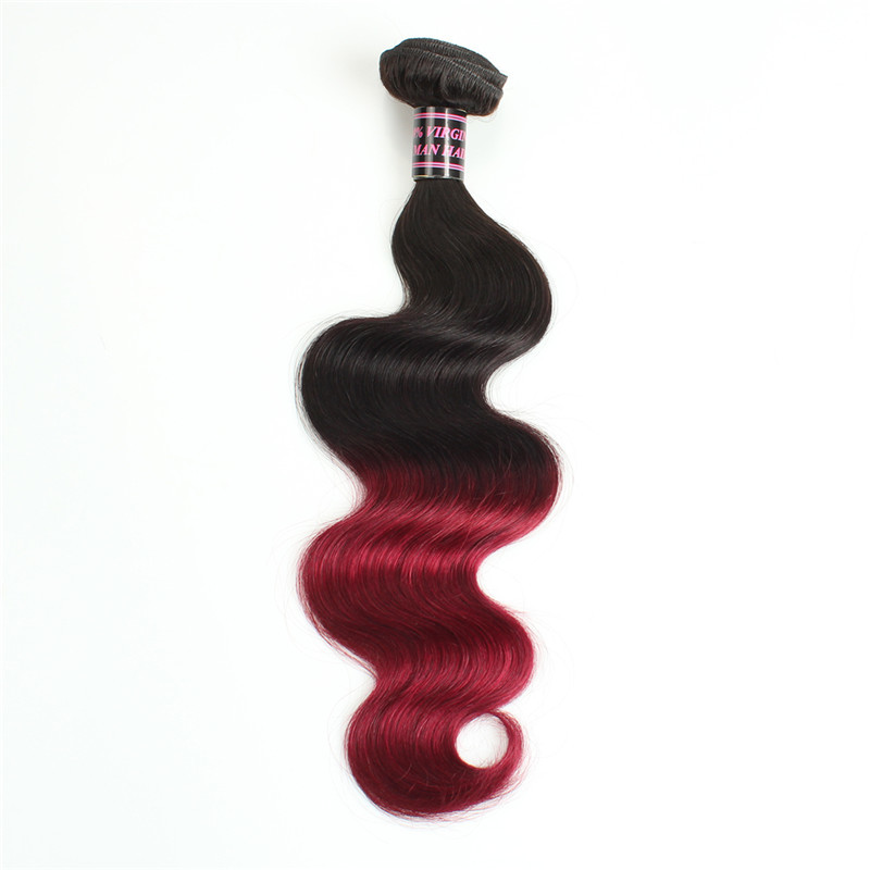 Fashionable Colored Two Tone Hair Weave Body Wave Human Hair Weft Extensions