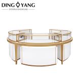 Factory Luxury High End Round Center Island Showcase Jewelry Display Case Glass