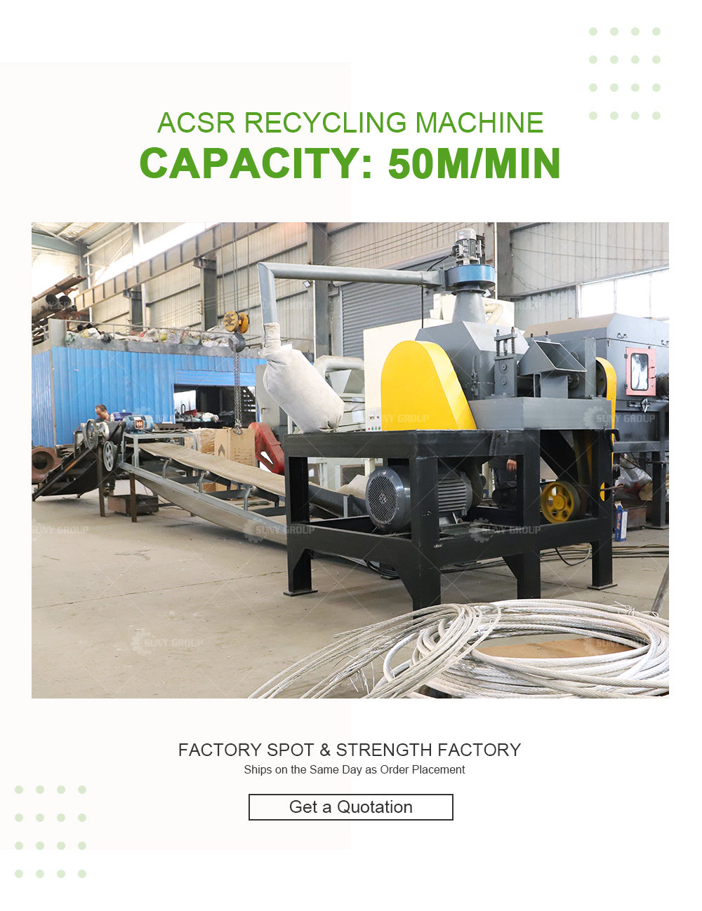 Aluminum Conductor Steel Reinforced Cable Recycling Machine Separator 2000*1800*2450