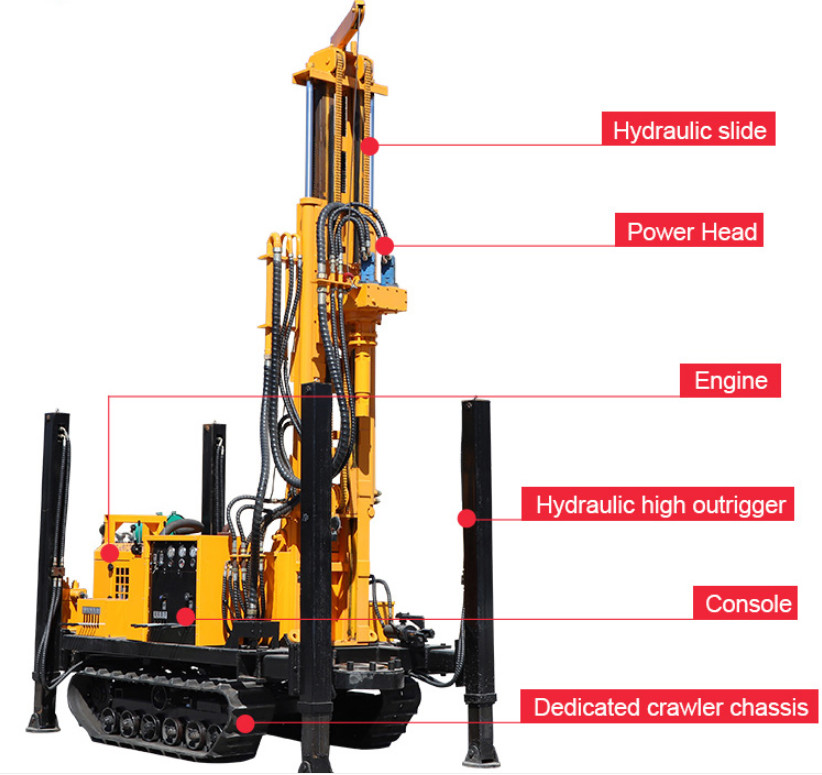 Pneumatic Large Torque Borehole Drilling Equipment 450 Meters For Water Well Drilling
