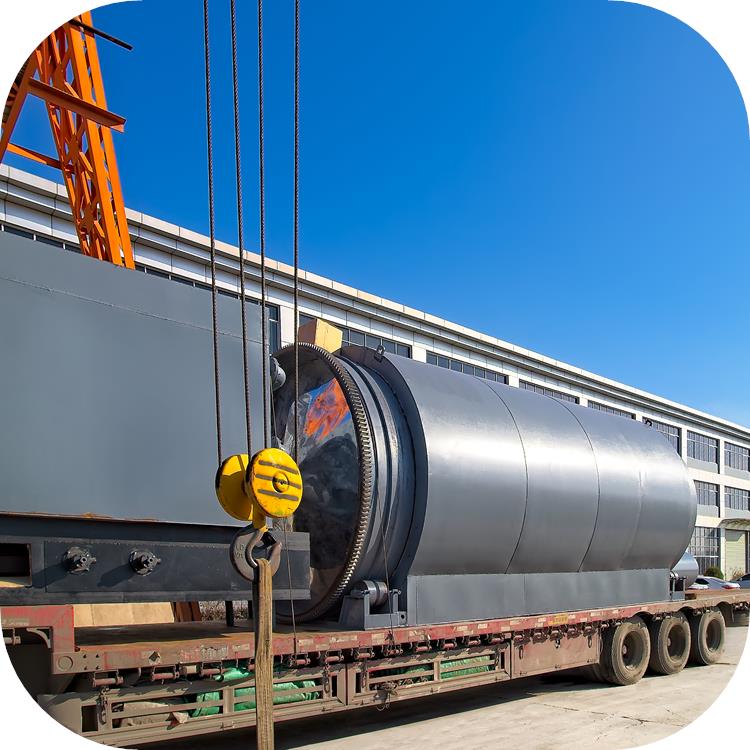 Natural Gas Fuel Recycling Waste Tyre into Fuel Oil Pyrolysis Plant 2.6m*6.6m*18mm