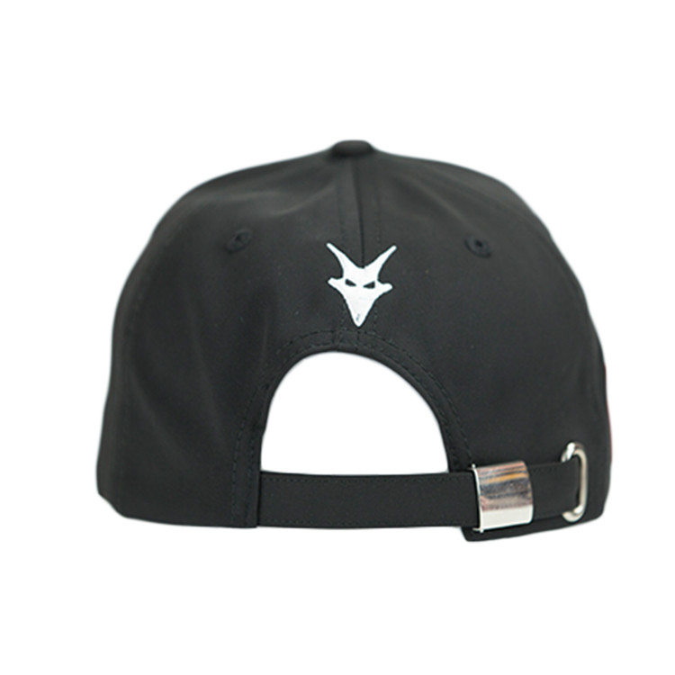 Promotional Flat Embroidery Baseball Caps 6 Panel Black Color ISO9001