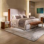 Minimalist 0.6m Modern Marble Nightstand 400mm Trendy Bedside Cabinets