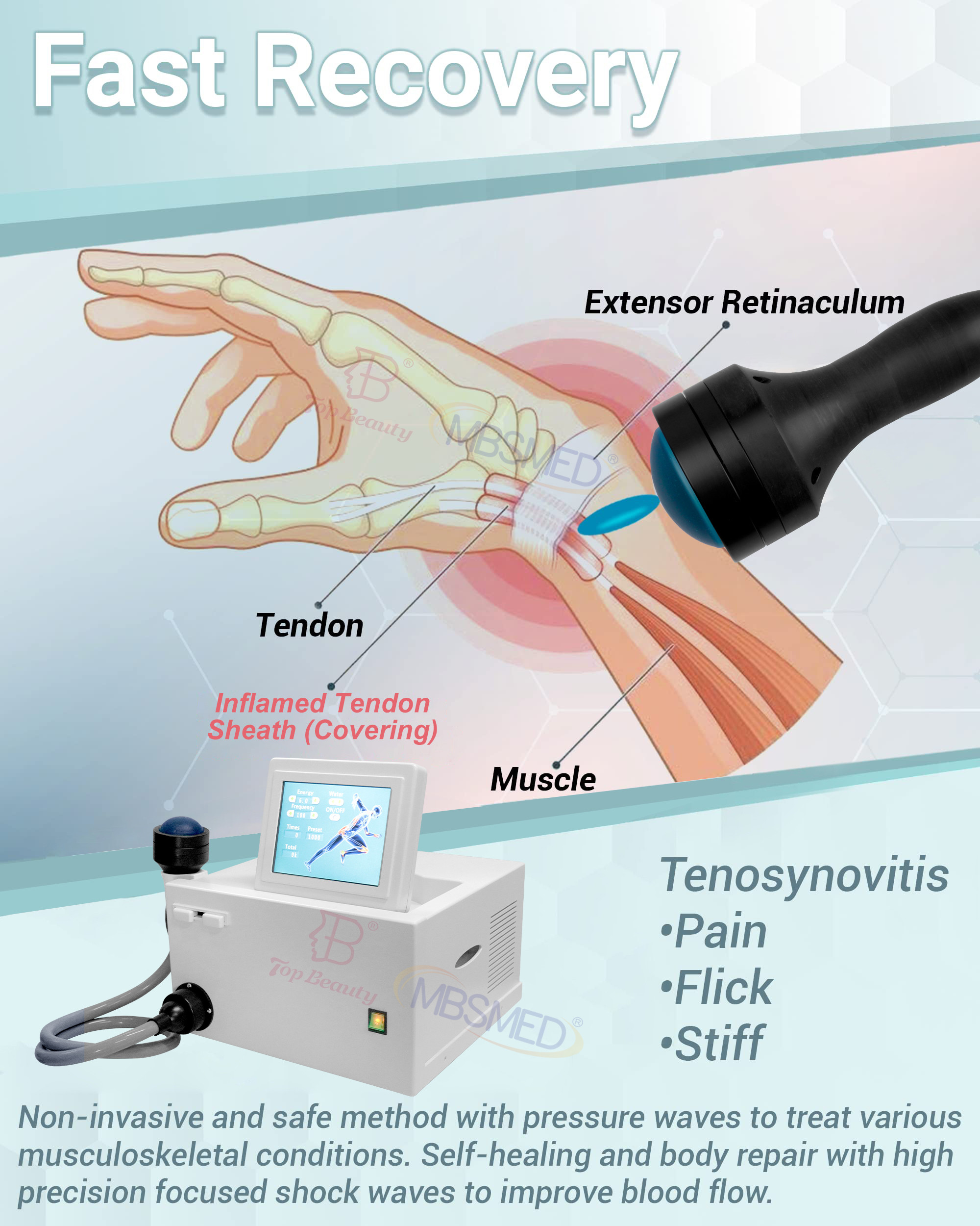 Focus Shockwave Softwave Shock Therapy Tissue Regeneration Machine
