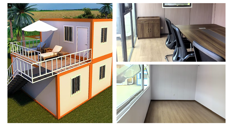 Reasonable Breathable Container House with Security Door and 1 Bedroom Detachable Material Solution