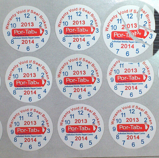 Custom Destructible Vinyl Labels Security Eggshell Stickers Tamper Seal