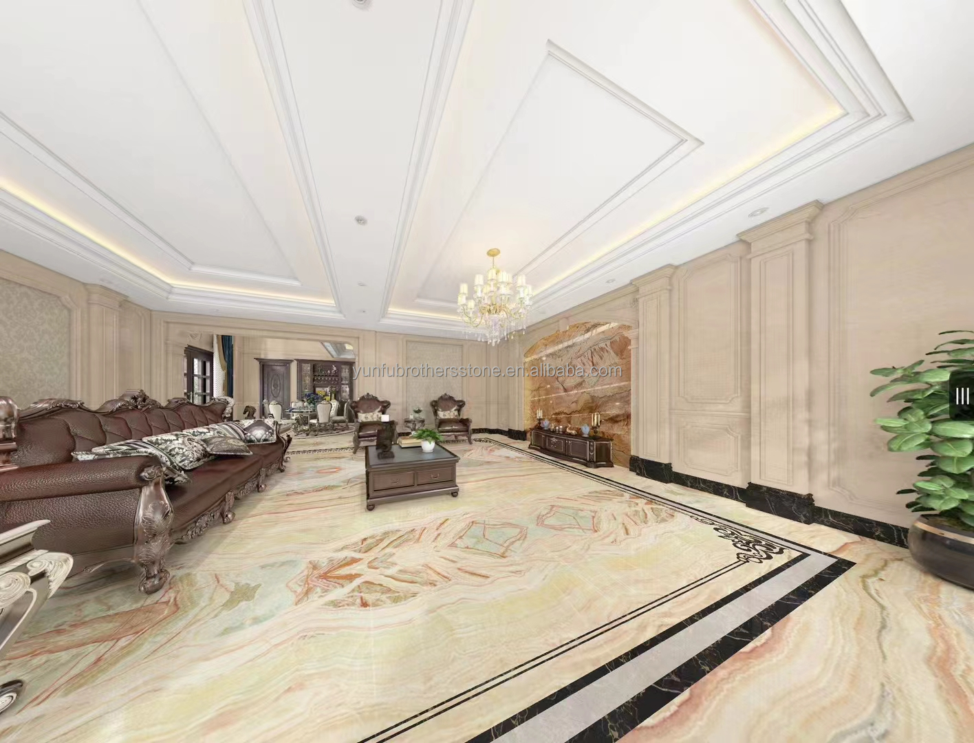 Competitive Onyx Stone Veneer Book Match Colorful Onyx Flooring Tile Backlit Rainbow