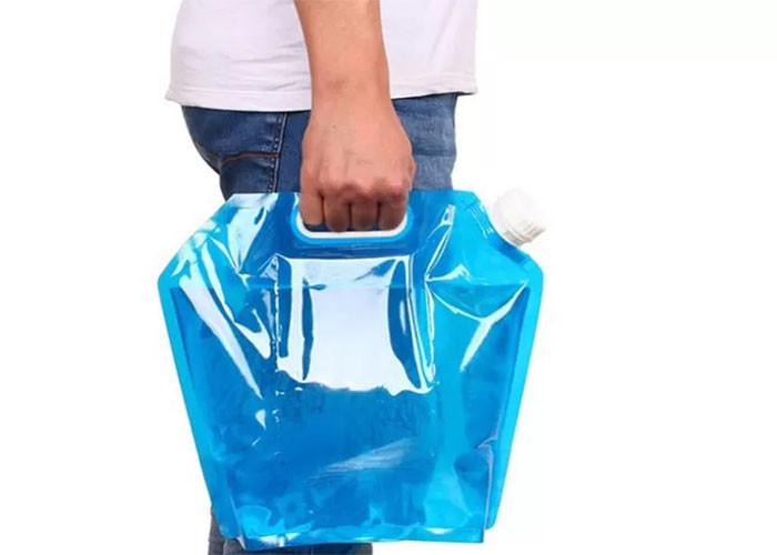 5 / 10 Litres Collapsible Plastic Water Container , Folding Water Bag For Mountaineer