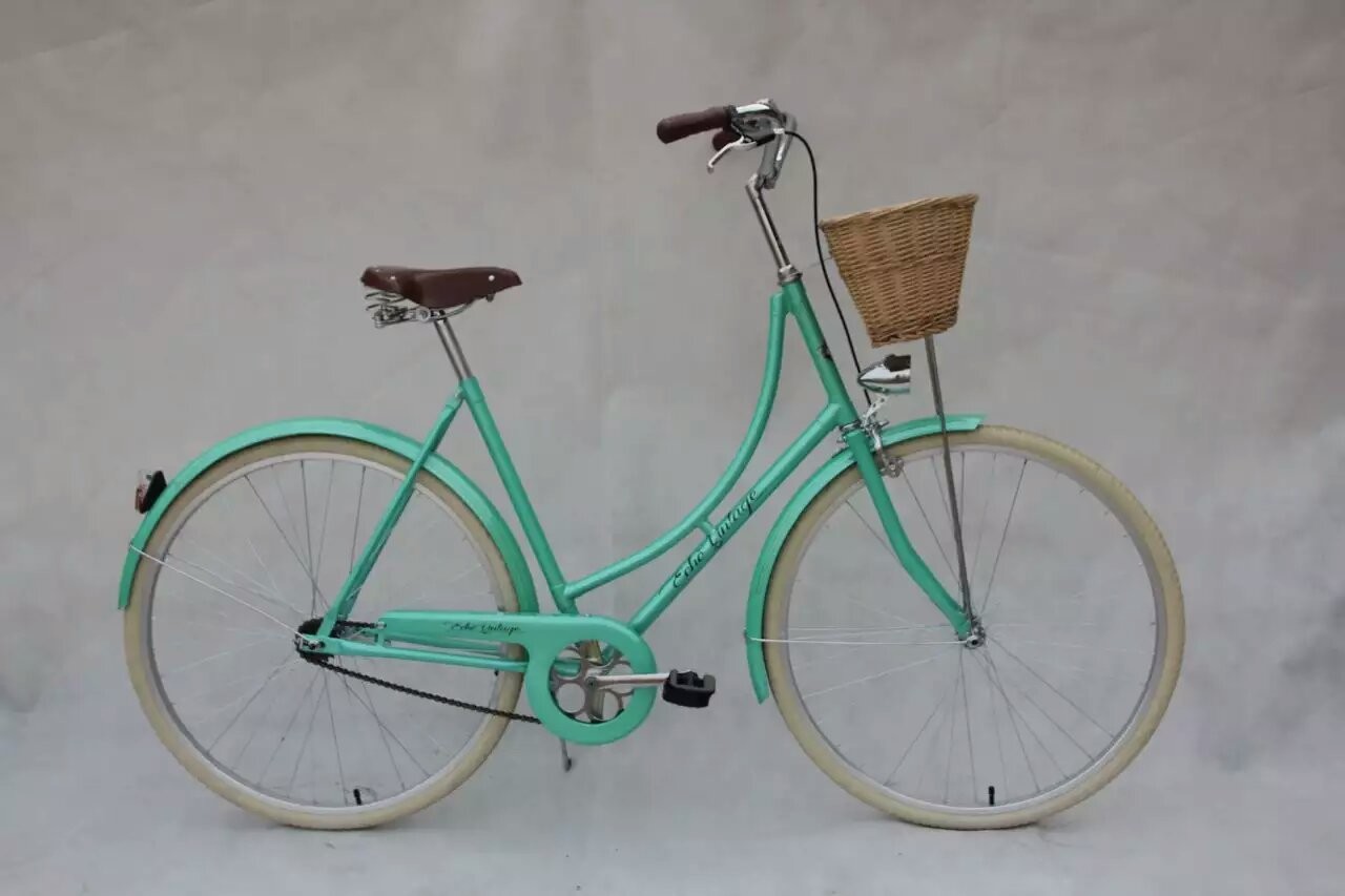 Fashion style white color hi-ten steel 26/28 size elegant retro city bike for lady