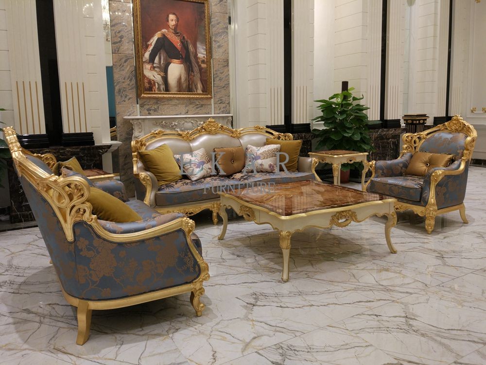 Luxury Antique Rectangle Coffee Table Hand Carved Wooden Coffee Table