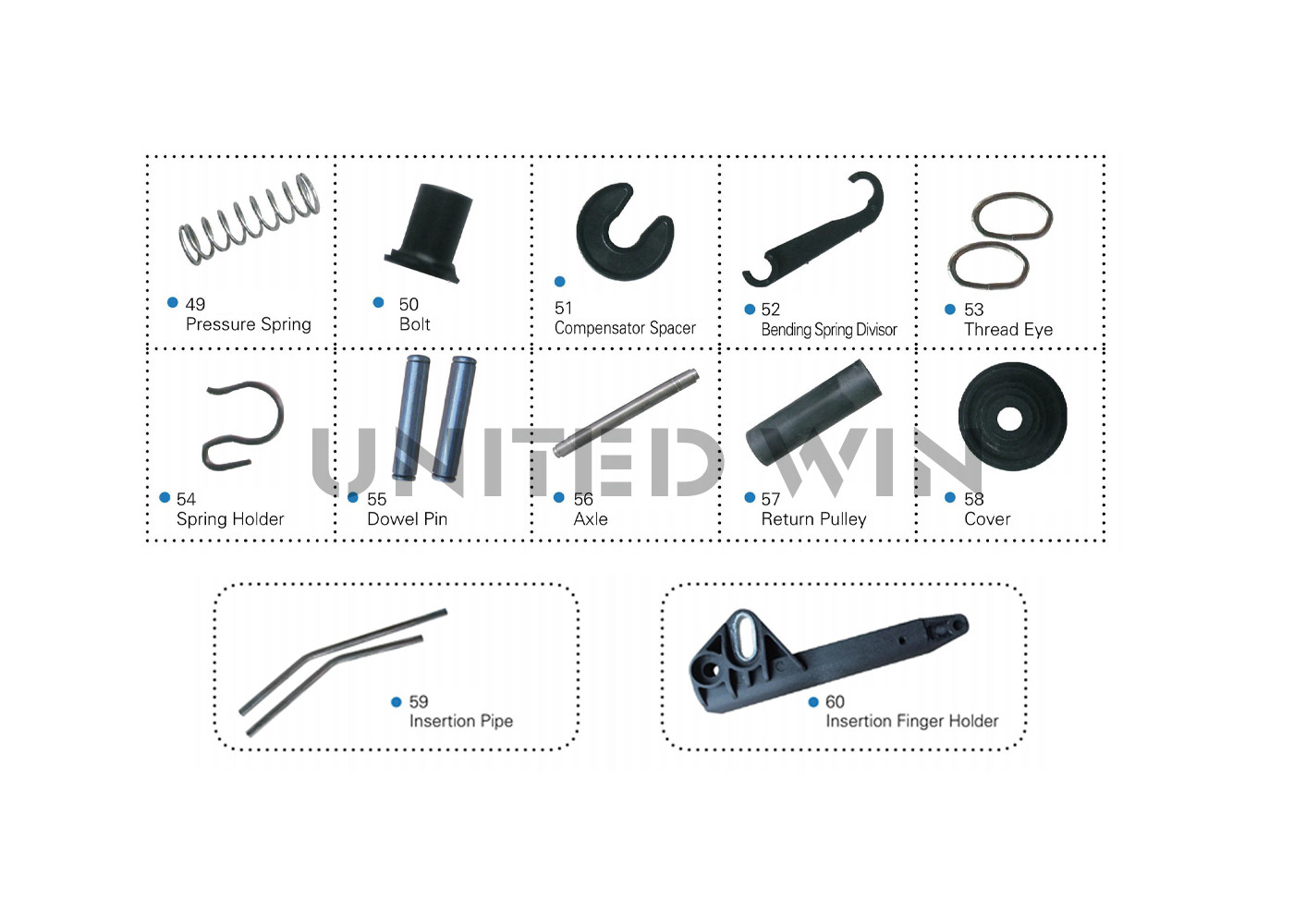 Circular Loom Spare Parts Lever Stand Set Roller Holder