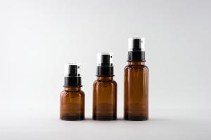 China Fashionable Lotion Empty Amber Bottles Factory , Reusable Coffee Color Bottle wholesale
