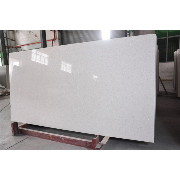 Waterproof 18MM White Glass Quartz With Kitchen Bathroom Vanity Top