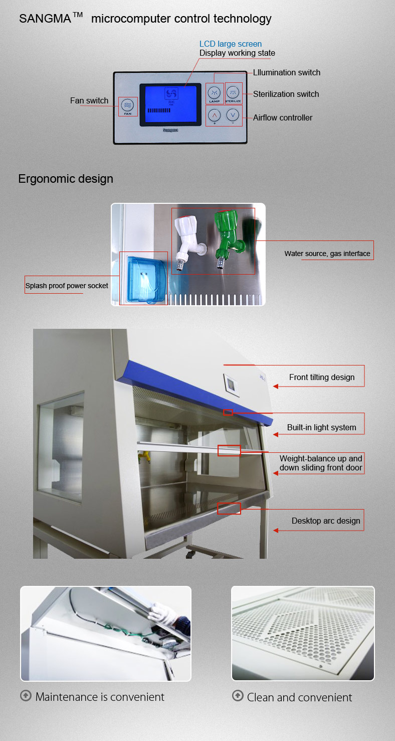 Class 5 Vertical Laminar Air Flow Plant Tissue Culture Flow Hood Laminar ISO HEPA Filter