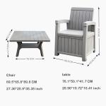 Banquet Outdoor Garden Hotel Patio Waterproof Plastic Loveseat Sofa Chair Set