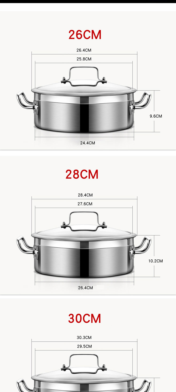 Direct Selling Food Food Grade 304 Stainless Steel Cookware Induction Cooking Pot Multipurpose Hot Pot Soup Pot With Divider