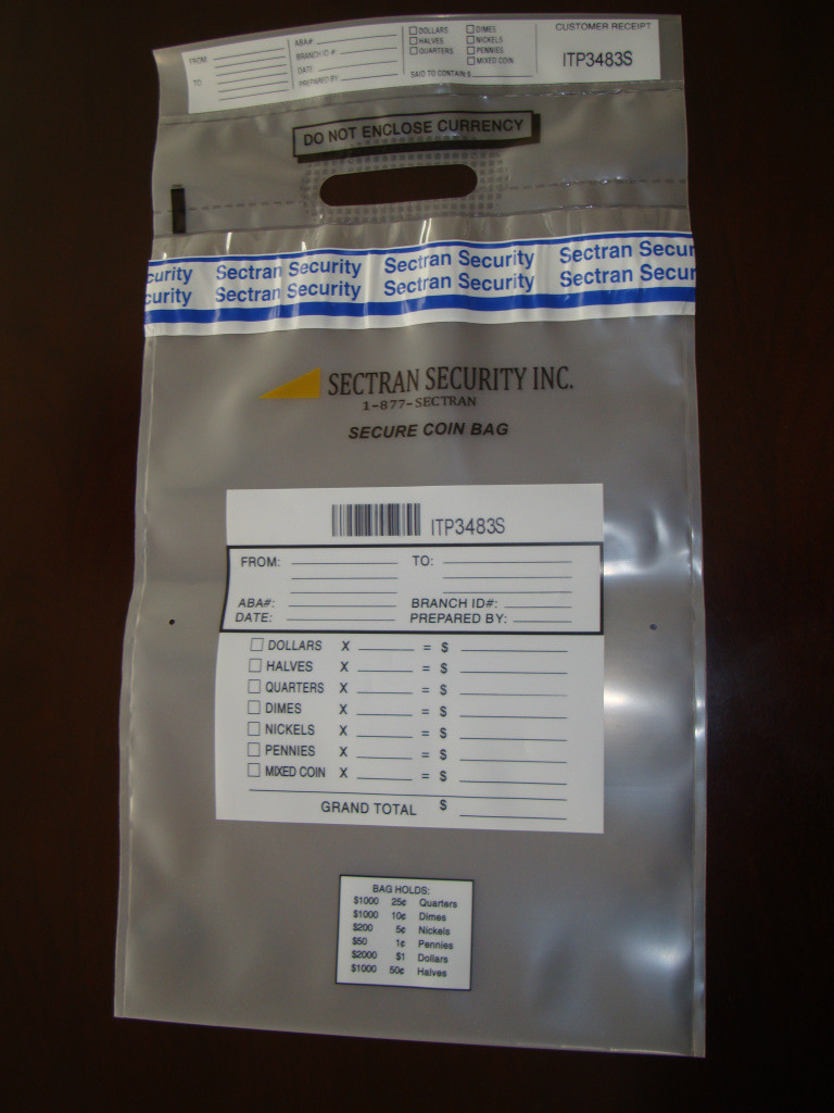 Customized Cash Tamper Evident Security Bags / Bank Deposit Bags