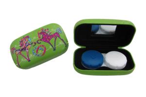 China Iron Contact Lens Case High End PU Material Lightweigt Custom Logo wholesale