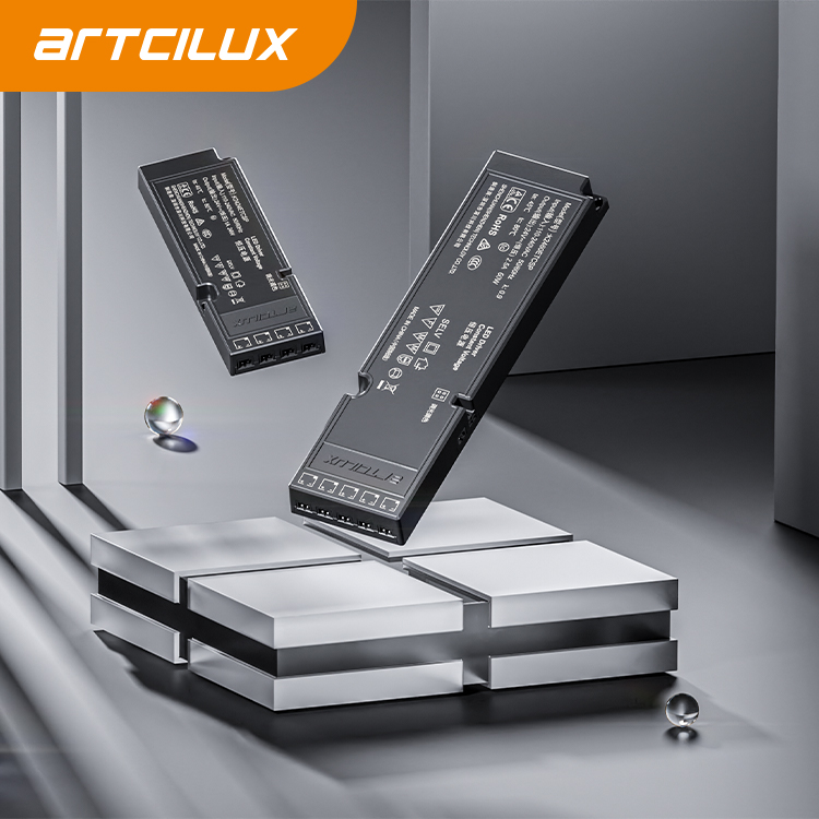 Black Ultra Thin LED Power Supply With Dual Color Temperature Adjustment Function