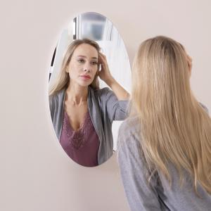China Oval Frameless Wall Mounted Makeup Mirror 1.8CM Thickness wholesale