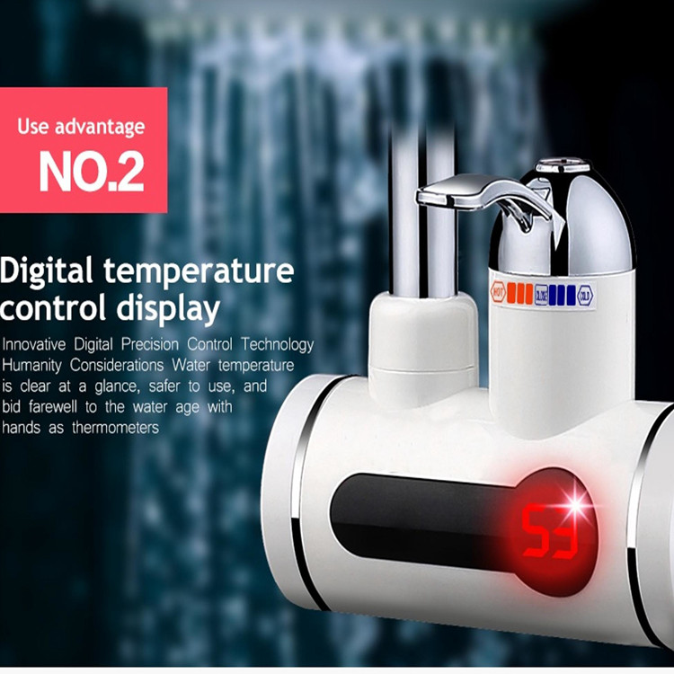 Deck Mounted Electric Hot Water Tap Instant 2-3L/Min 3KW For Kitchen