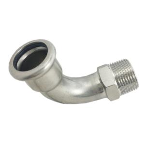 China SGS 304 Stainless Steel Pipe Fittings Pushfit Elbow Threaded Connection wholesale