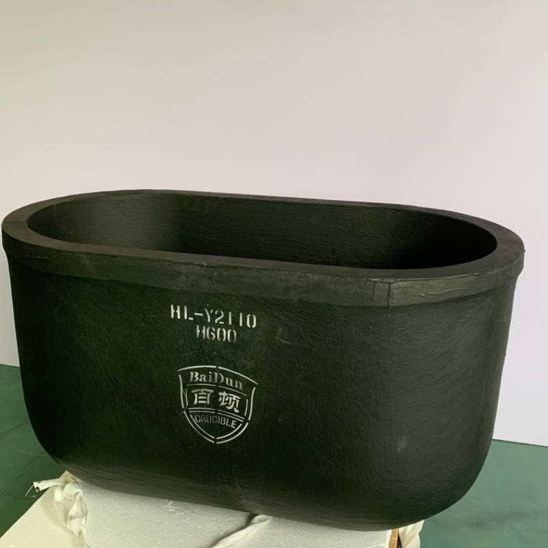 Silicon Carbide Graphite Oval Type Crucible Metal Melting High Thermal Conductivity