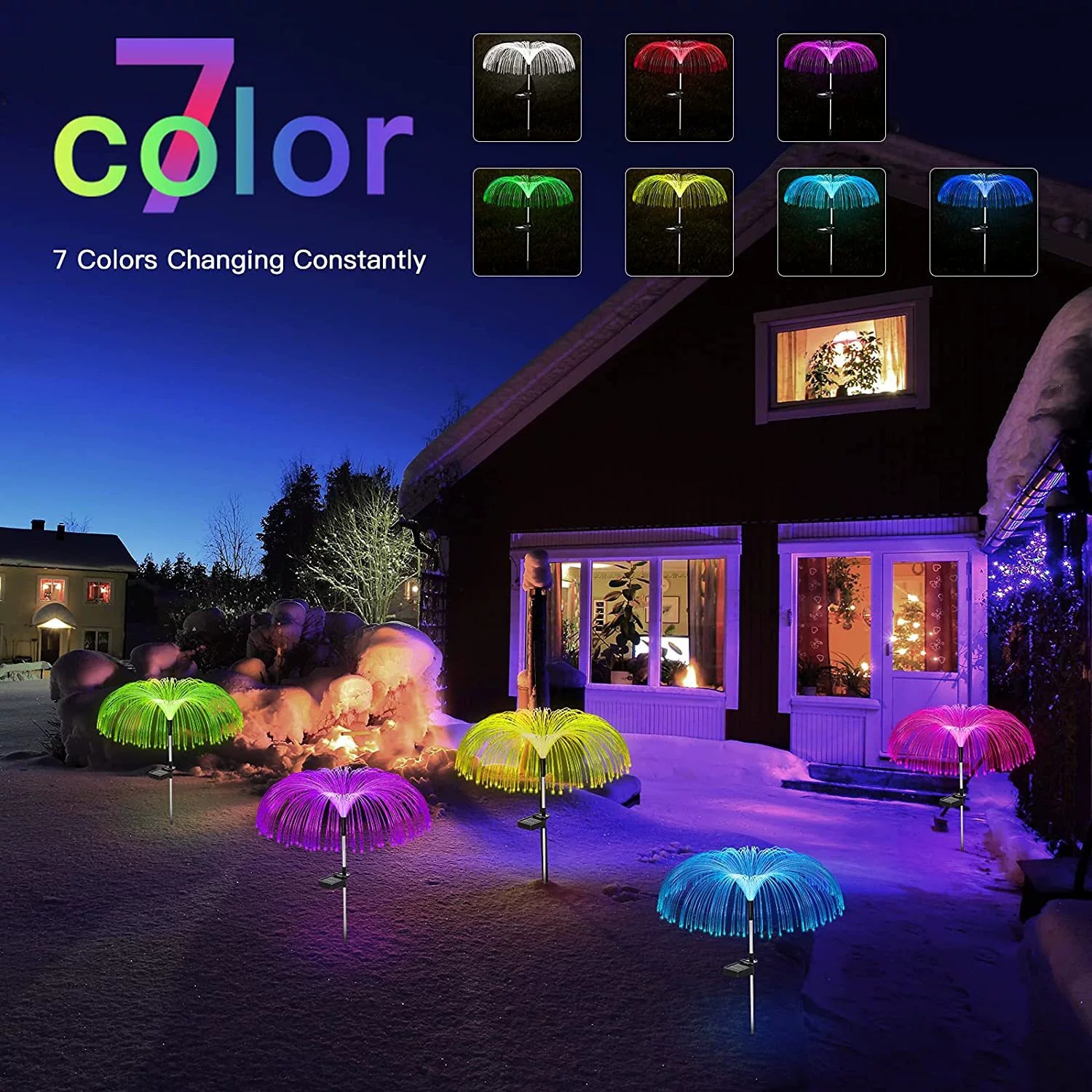 Atmosphere Decorative Lights for Waterproof Villa Area LED Fiber Optic Jellyfish