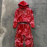 Custom Tracksuits Men Full All Over Dtg Print Zip up Hoodie Streetwear Baggy