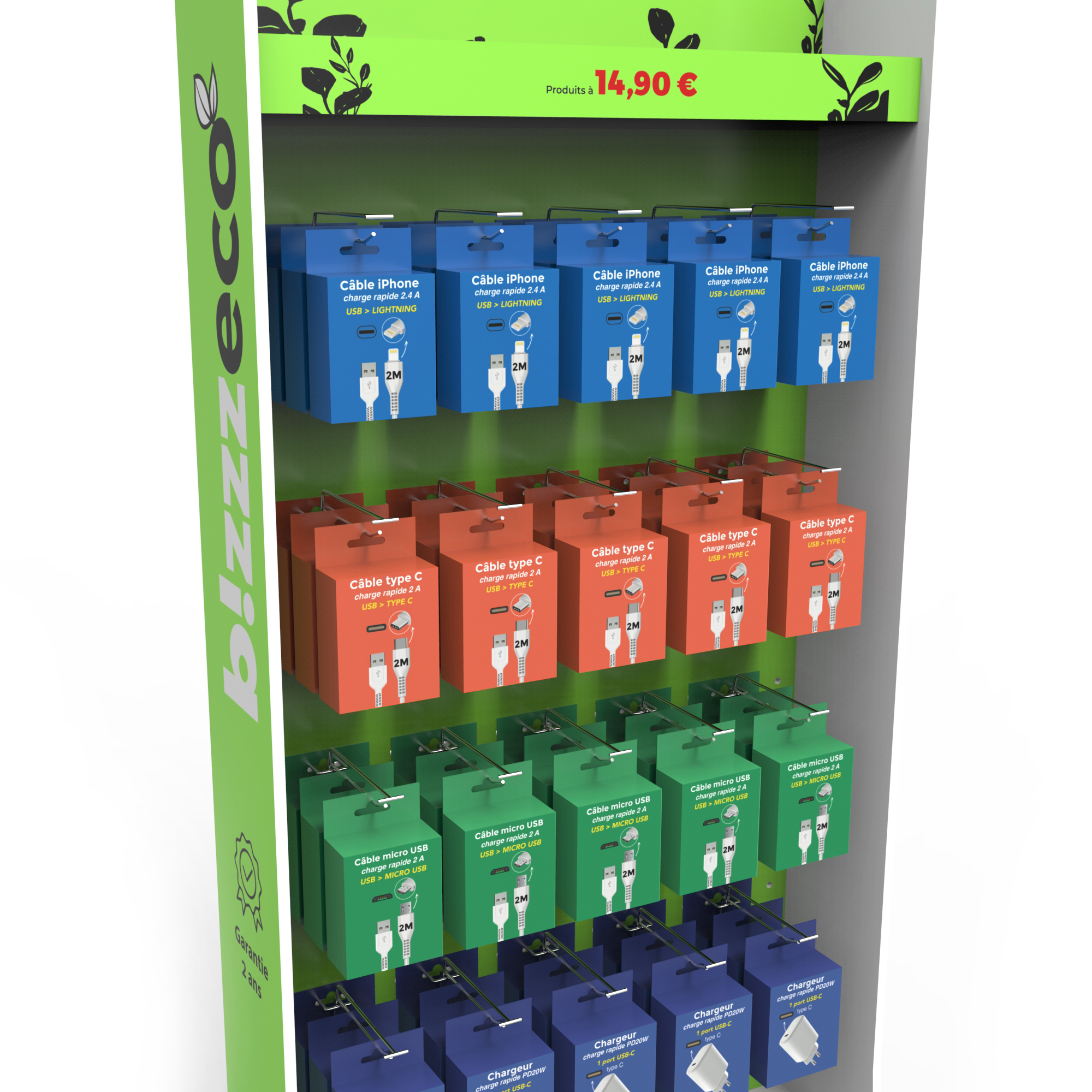 Pegboard PVC Display Rack Electric Accessary Floor Display Stands