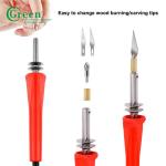 Green PS3301 33 Wood Burning Kit Tips 2 Stencils 12 Colored Pencils