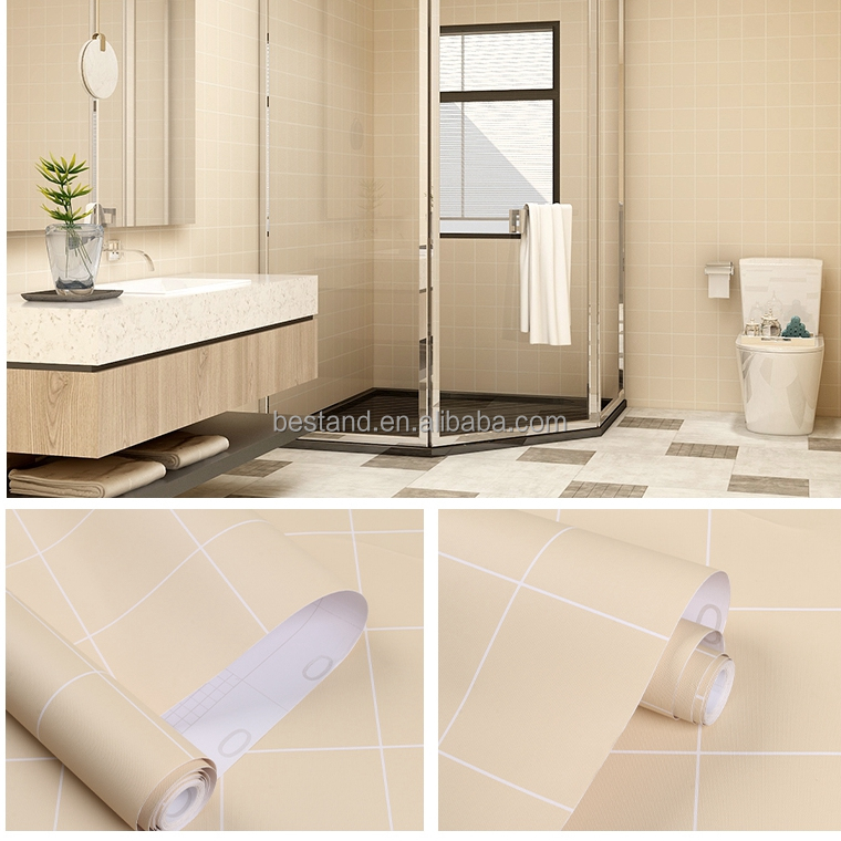 Moisture-Proof 3D Adhesive Wall Tile Stickers Geometric Design Patterns Wallpaper for Kitchen Bathroom