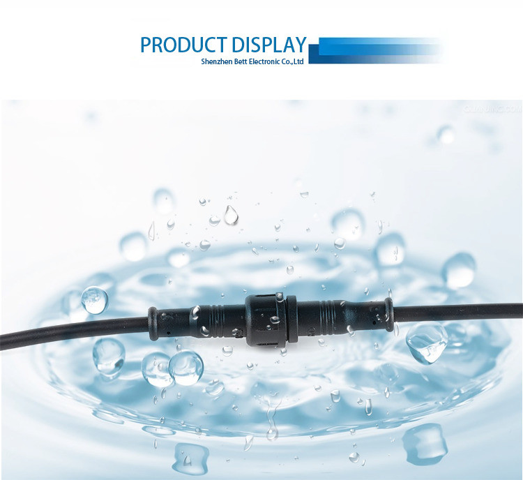 M11 Waterproof Male And Female LED Light Connector PVC Integrated Injection Molded Plug Low Frequency Round