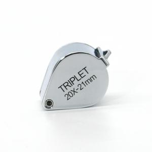 China Small Pocket Chrome Plated Triplet Jewelry Loupe 20X Magnification wholesale