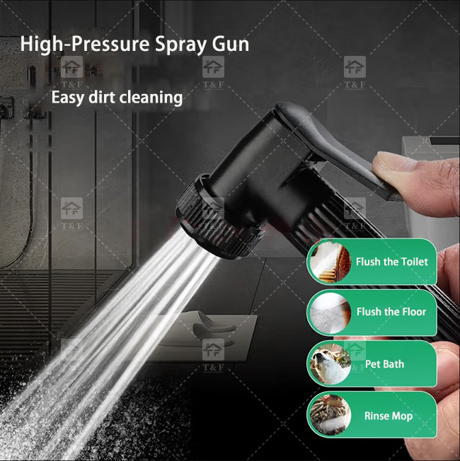 Electroplating Three Piece Shower Head Set With Pressurized Black Shower Head OEM