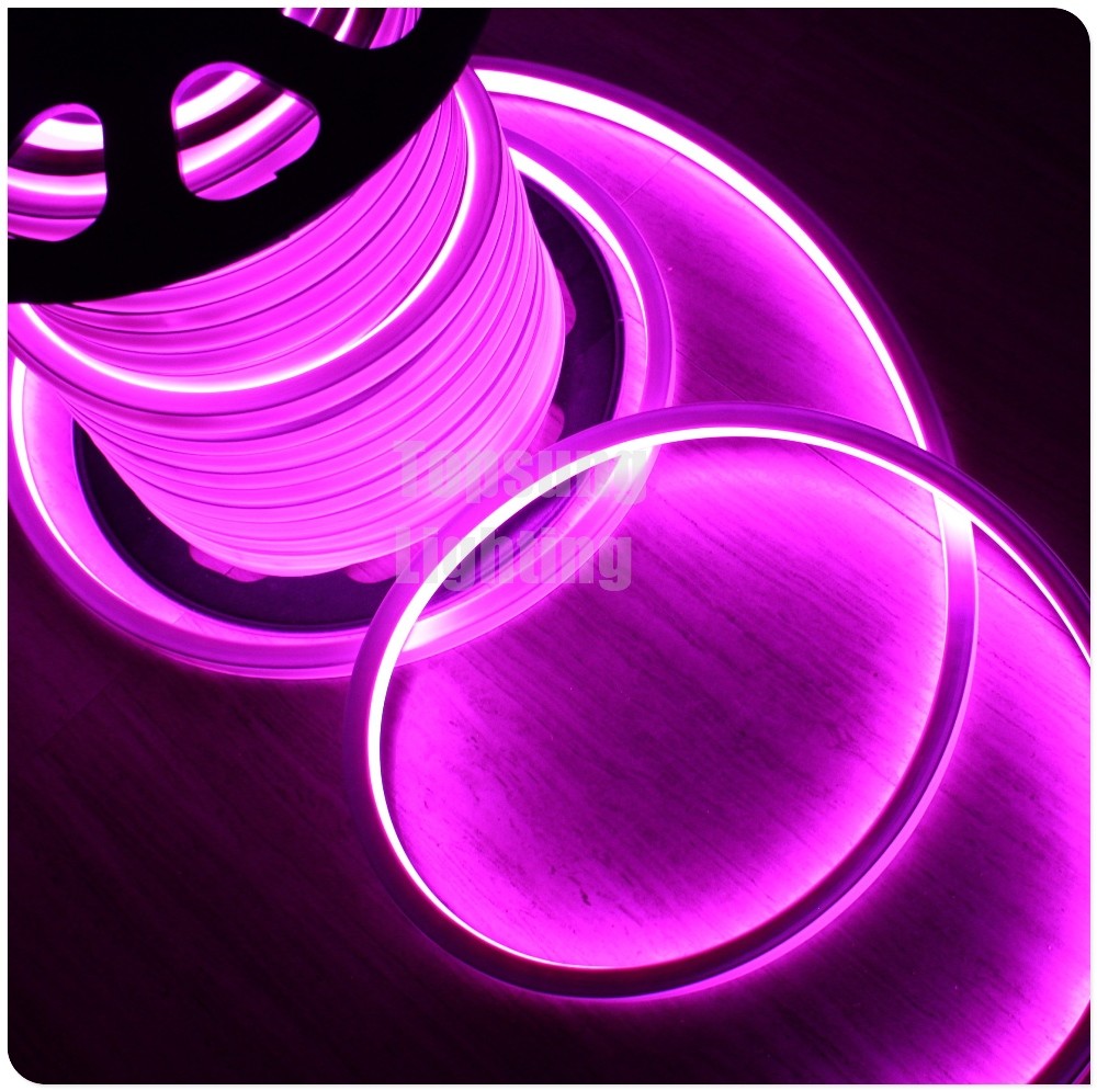 pink color DC 24V led neon flex 16x16mm square flat neon rope IP68 outdoor lighting decoration