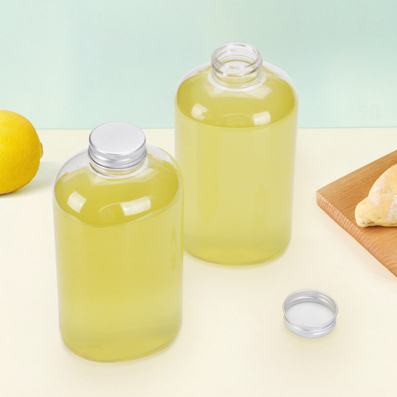Food Grade Transparent Disposable 500ml Plastic Juice Bottles With Screw Cap