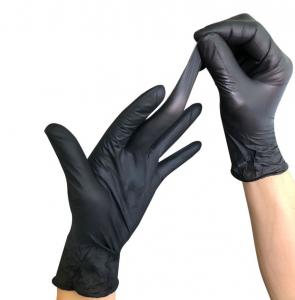 China Non Sterile Nitrile Medical Gloves Black Disposable Nitrile Gloves wholesale