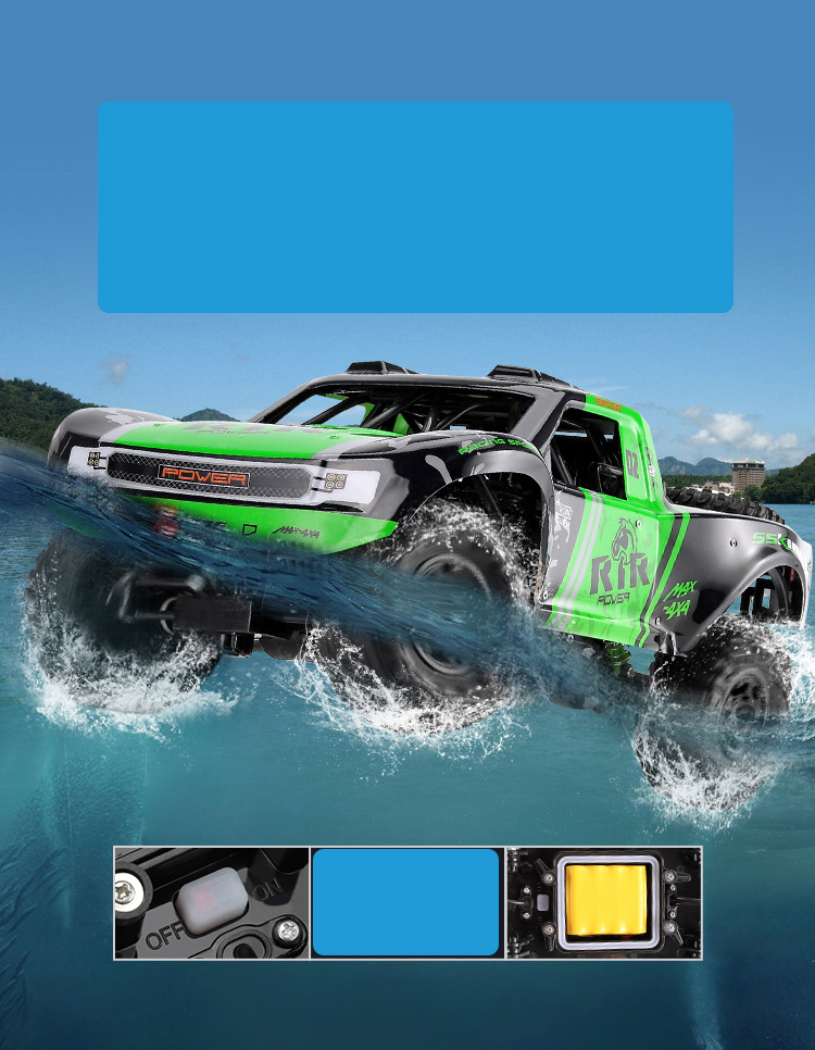 JJRC Large High Speed Bigfoot RC Offroad Climbing Racing All-terrain Amphibious 4WD Remote Control Toy Car