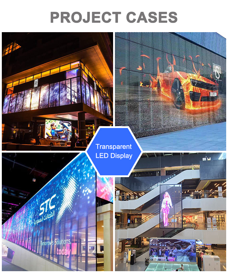 Adhesive Glass Transparent LED Display Screen For Advertising Outdoor
