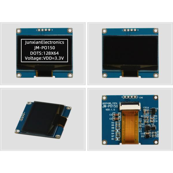 Monochrome Dot Matrix 1.54 Inch OLED Display 128x64 Pixels I2C Interface LCD Display
