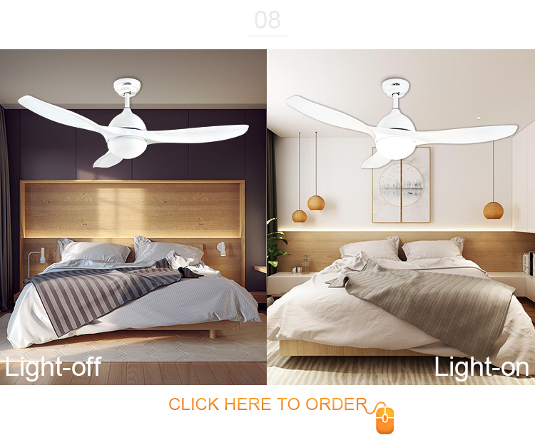 Modern AC Motor Decorative Ceiling Fans with Lights 2- and AC/DC Pure Copper Motor