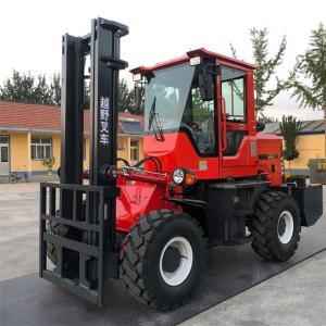 China 4 Wheel Drive Off Road Forklift Diesel 3.5 Ton Outdoor Use wholesale