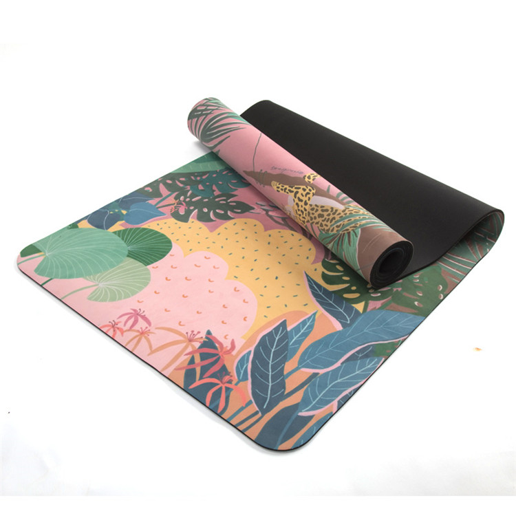 Biodegradable Width 61cm Natural Tree Rubber Yoga Mat SGS Suede Rubber