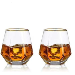 China 12 Oz Clear Diamond Old Fashioned Glass Party Gifts Rock Whiskey wholesale