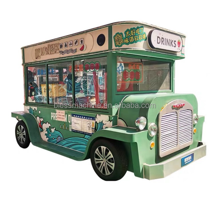 40kms per hour Vacuum Tire Ice Cream Food Cart for Customized Mobile Catering