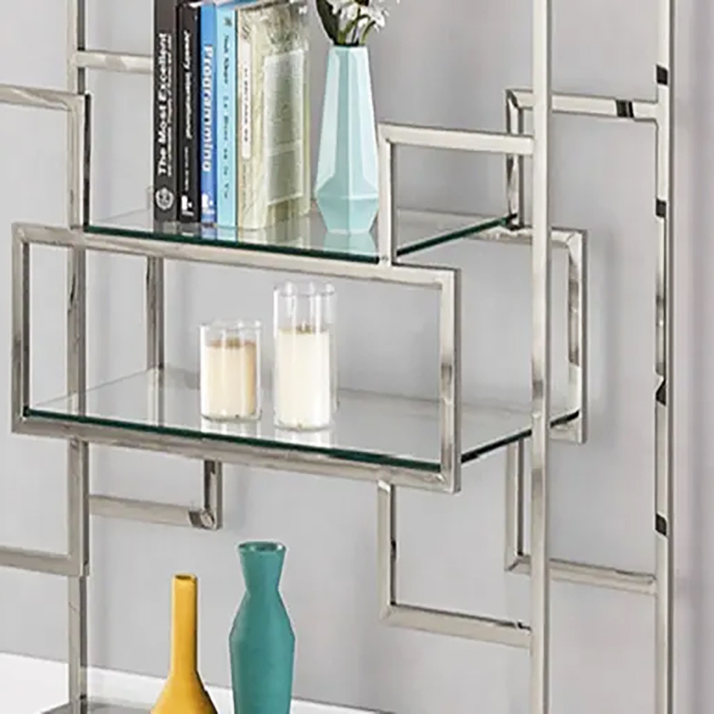 Customizable Stainless Steel Book Case Modern Design Study Bookshelf