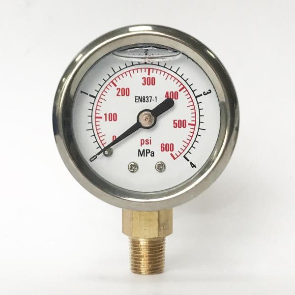 40mm 4 MPa 600 psi Radial Mounting Stainless Steel Pressure Gauge Liquid